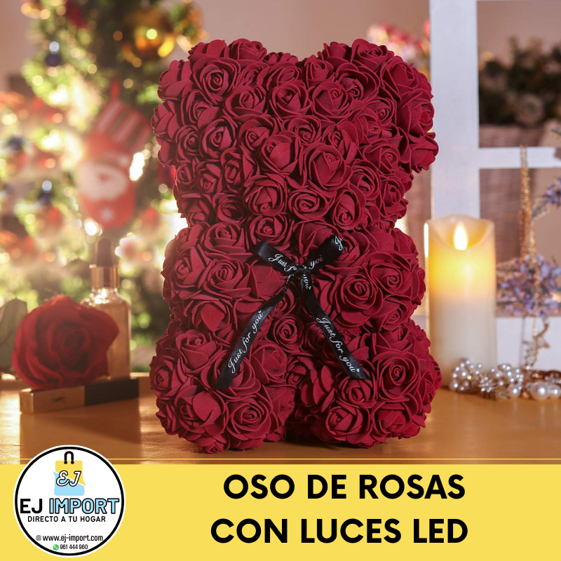 OSO DE ROSAS CON LUCES LED