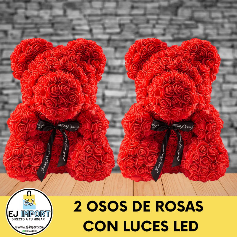 OSO DE ROSAS CON LUCES LED